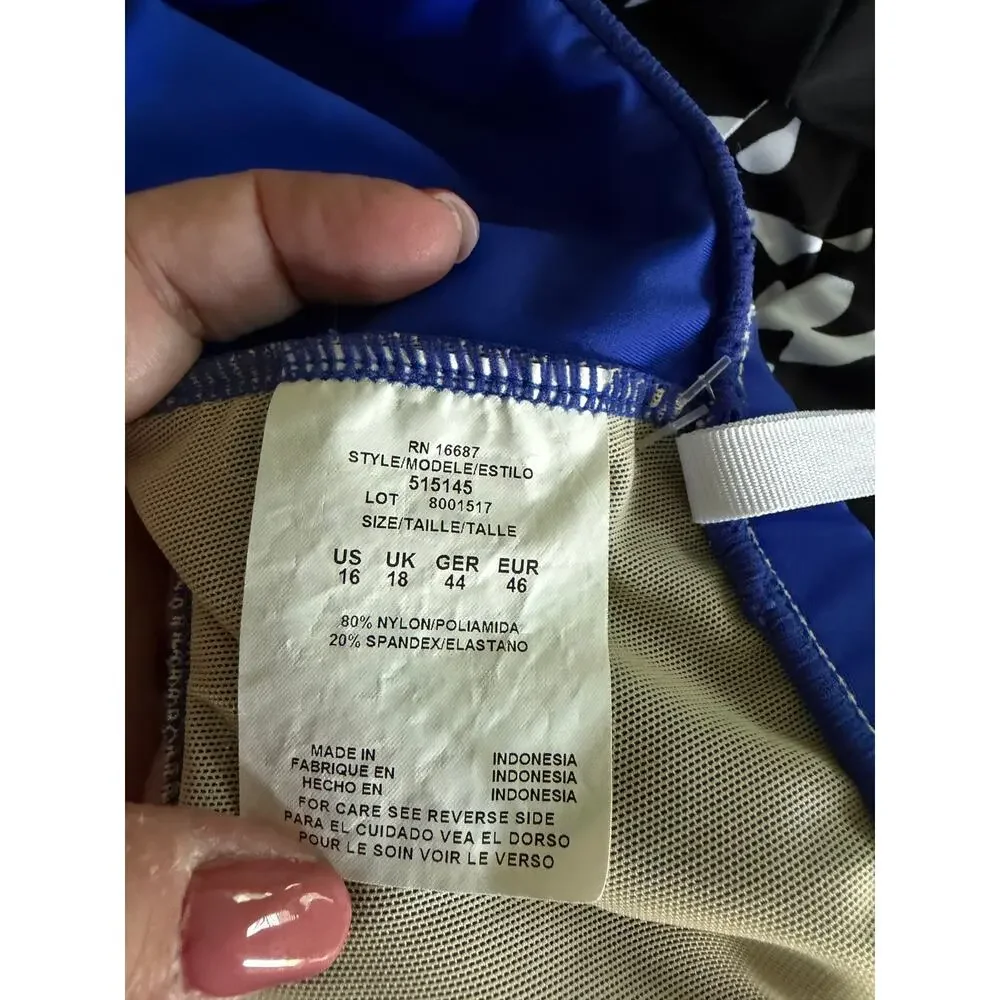 Swim Solutions Tummy Control Women's High Waist Swim Brief Bottom Sz 16 Blue - Picture 7 of 7